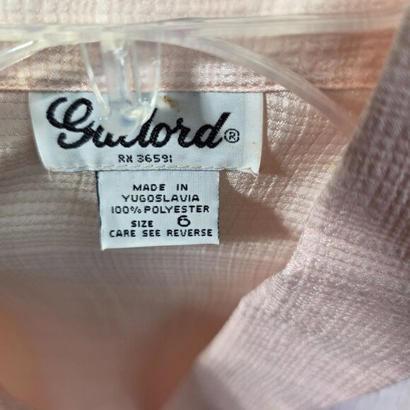 1980s Pink Double-Breasted Size 6 Textured Blouse Y2K Romantic Dainty Deadstock - Picture 4 of 8